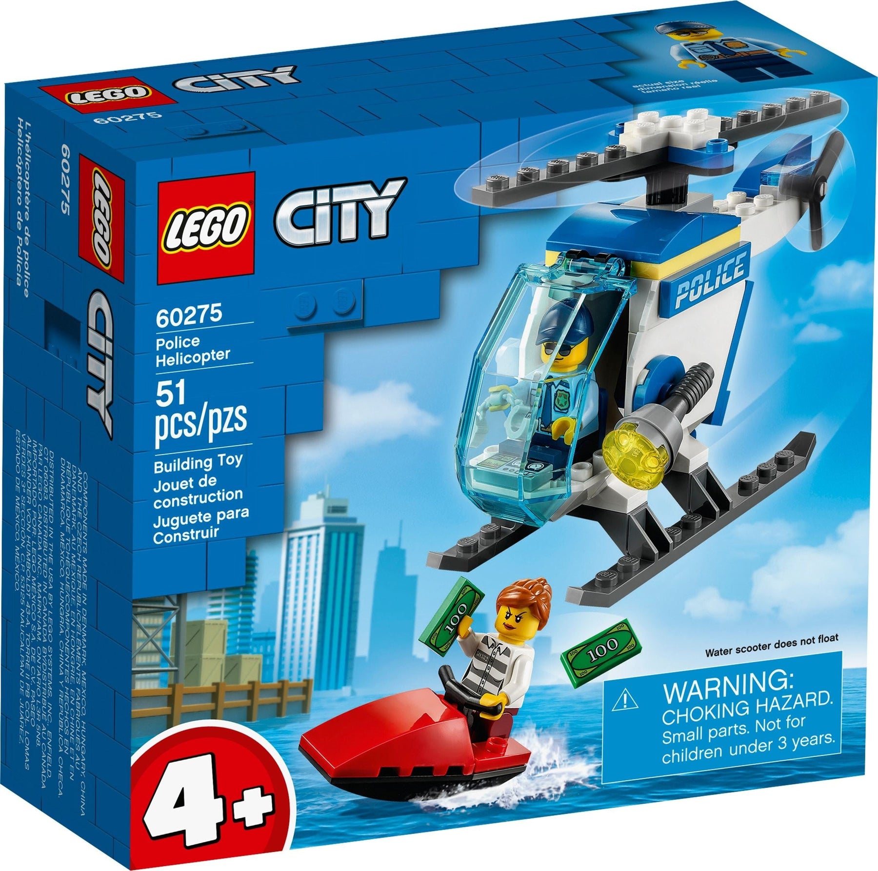 LEGO 60275 Police Helicopter Chase 4+ Building Toy Set - SuperSaverAU - view 1