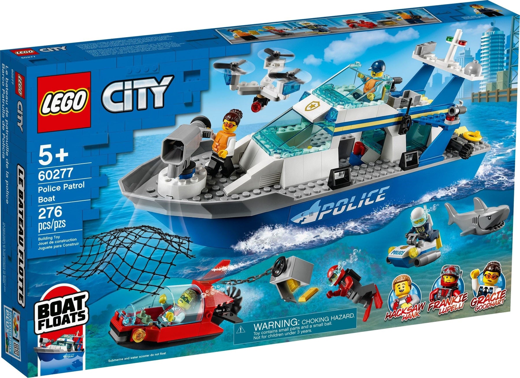 LEGO 60277 Police Patrol Boat: Floating Toy with TV Characters - SuperSaverAU - view 1