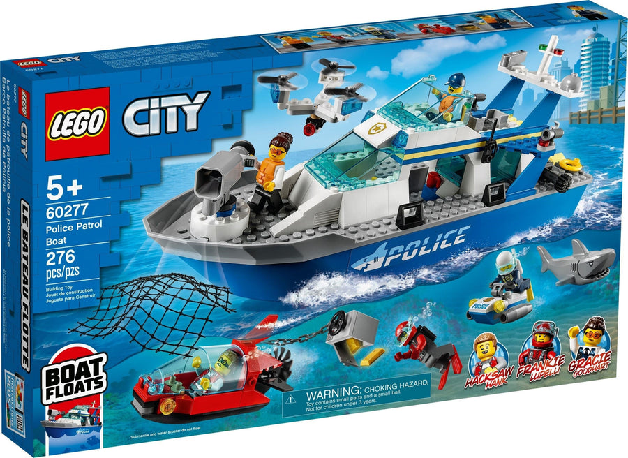 LEGO 60277 Police Patrol Boat: Floating Toy with TV Characters - SuperSaverAU - view 1