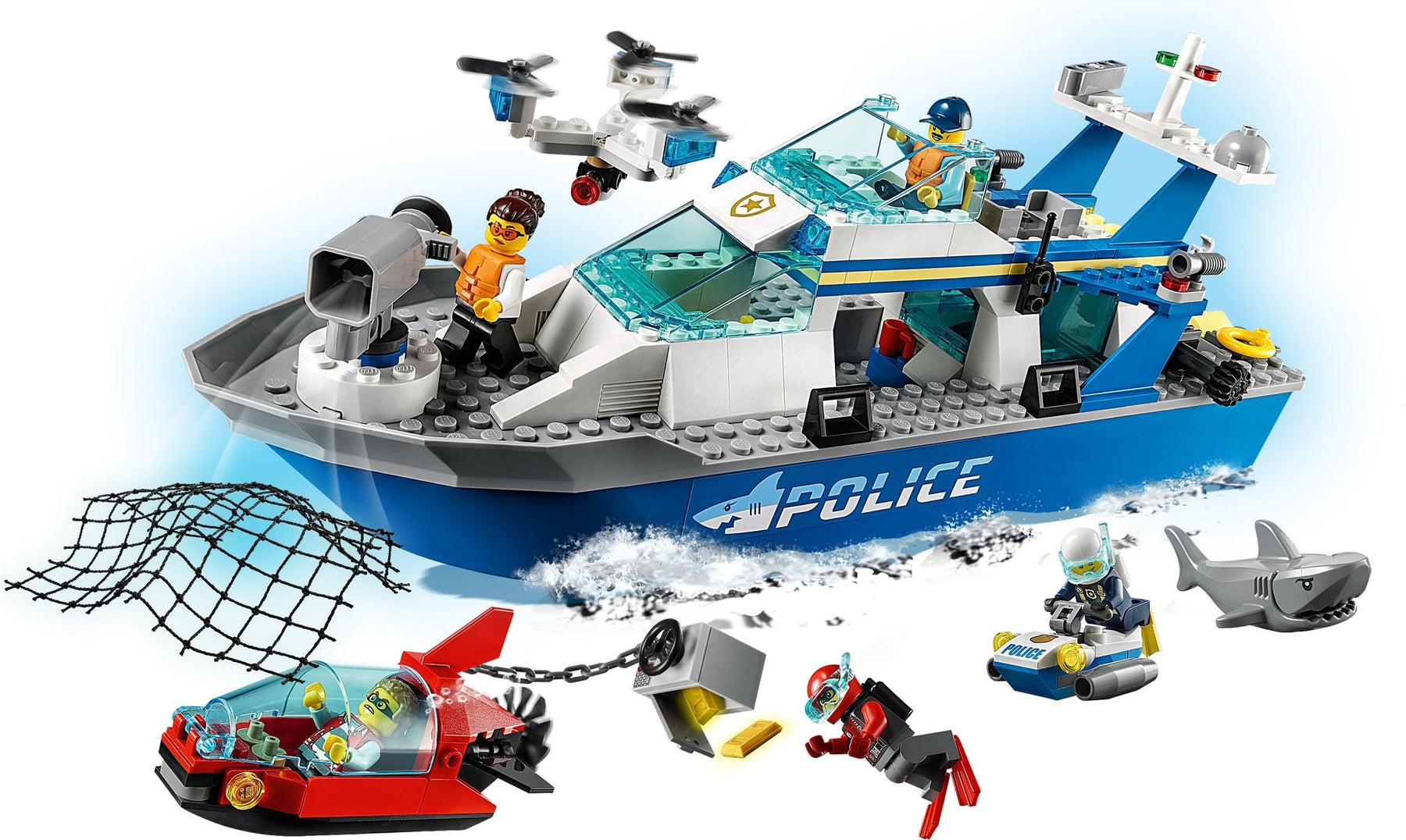 LEGO 60277 Police Patrol Boat: Floating Toy with TV Characters - SuperSaverAU - view 5