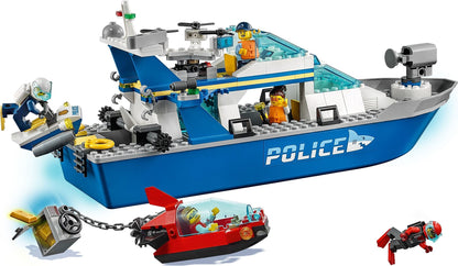LEGO 60277 Police Patrol Boat: Floating Toy with TV Characters