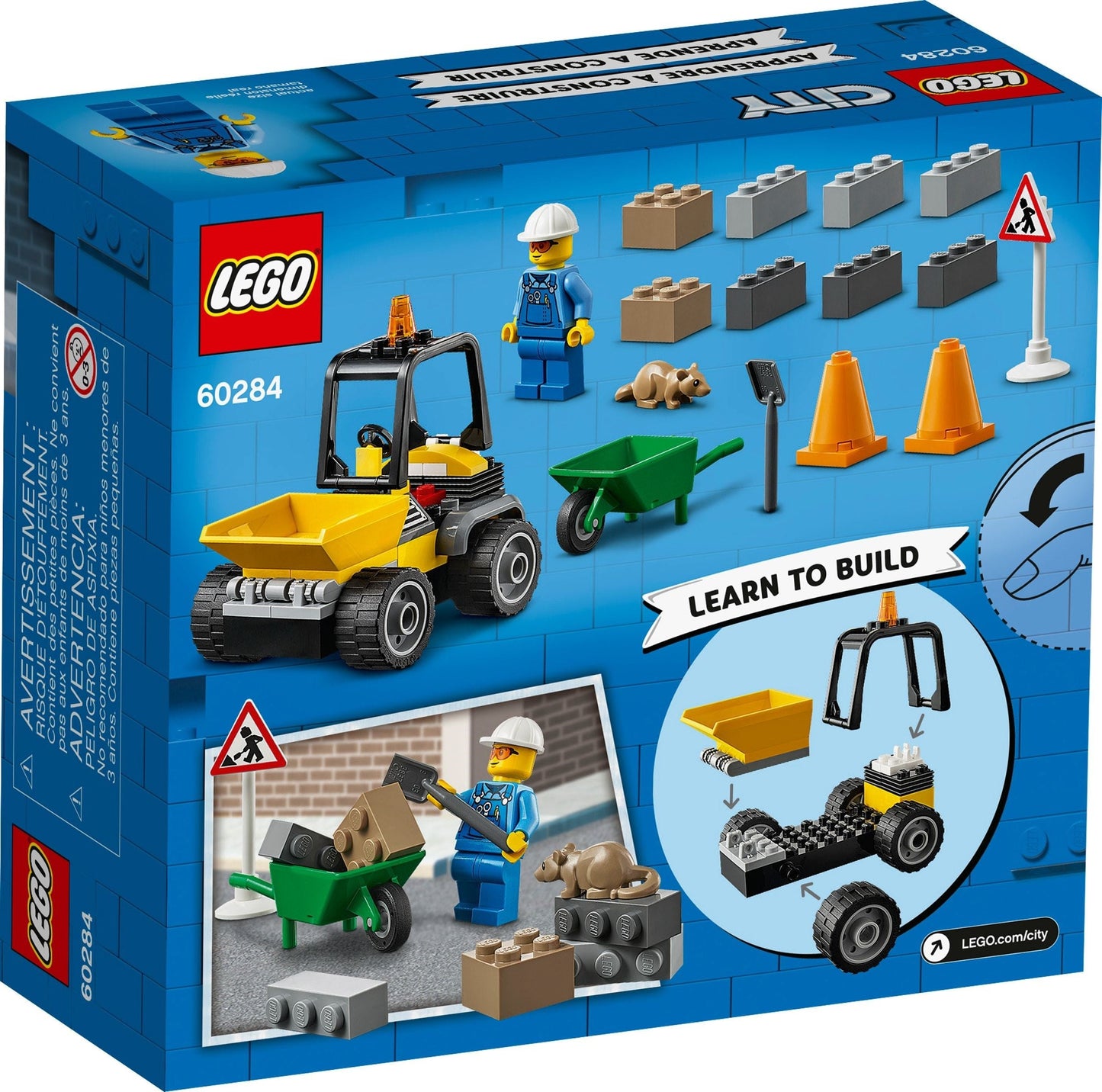 LEGO 60284 Roadwork Truck Toy Building Set with Minifigure