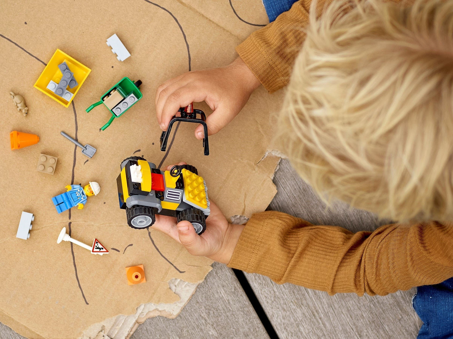 LEGO 60284 Roadwork Truck Toy Building Set with Minifigure