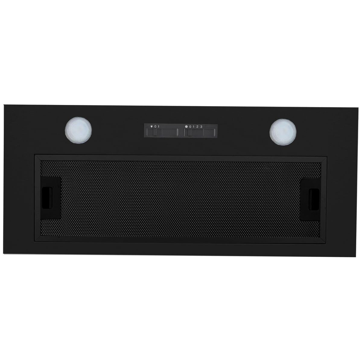 Omega 90cm Undermount Rangehood - Matt Black - Dual 3W LED - Slider Switch Controls - ORU90MB