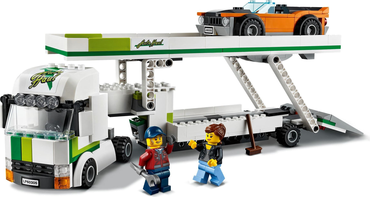 LEGO 60305 Car Transporter: Toy Truck with Muscle Car