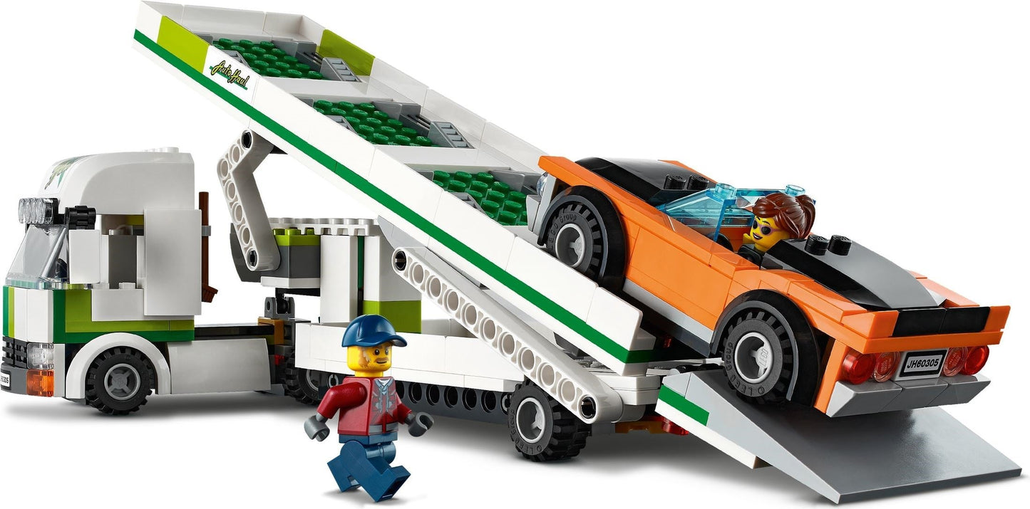 LEGO 60305 Car Transporter: Toy Truck with Muscle Car