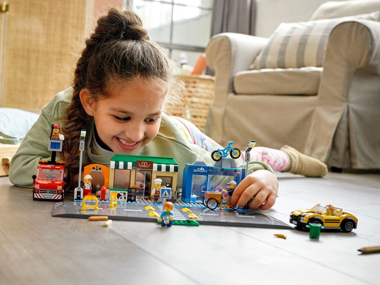 LEGO 60306 City Shopping Street: Bakery, Bike Shop & Fun Park