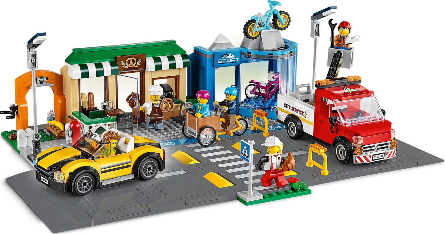 LEGO 60306 City Shopping Street: Bakery, Bike Shop & Fun Park