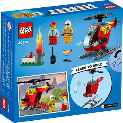 LEGO 60318 Fire Helicopter: Firefighter Rescue Playset (4+)