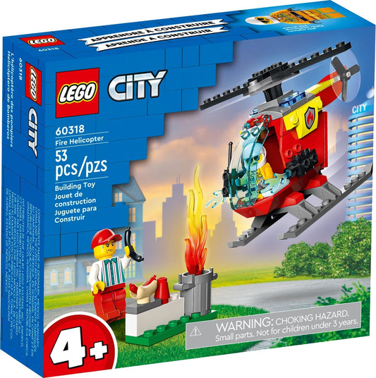 LEGO 60318 Fire Helicopter: Firefighter Rescue Playset (4+)