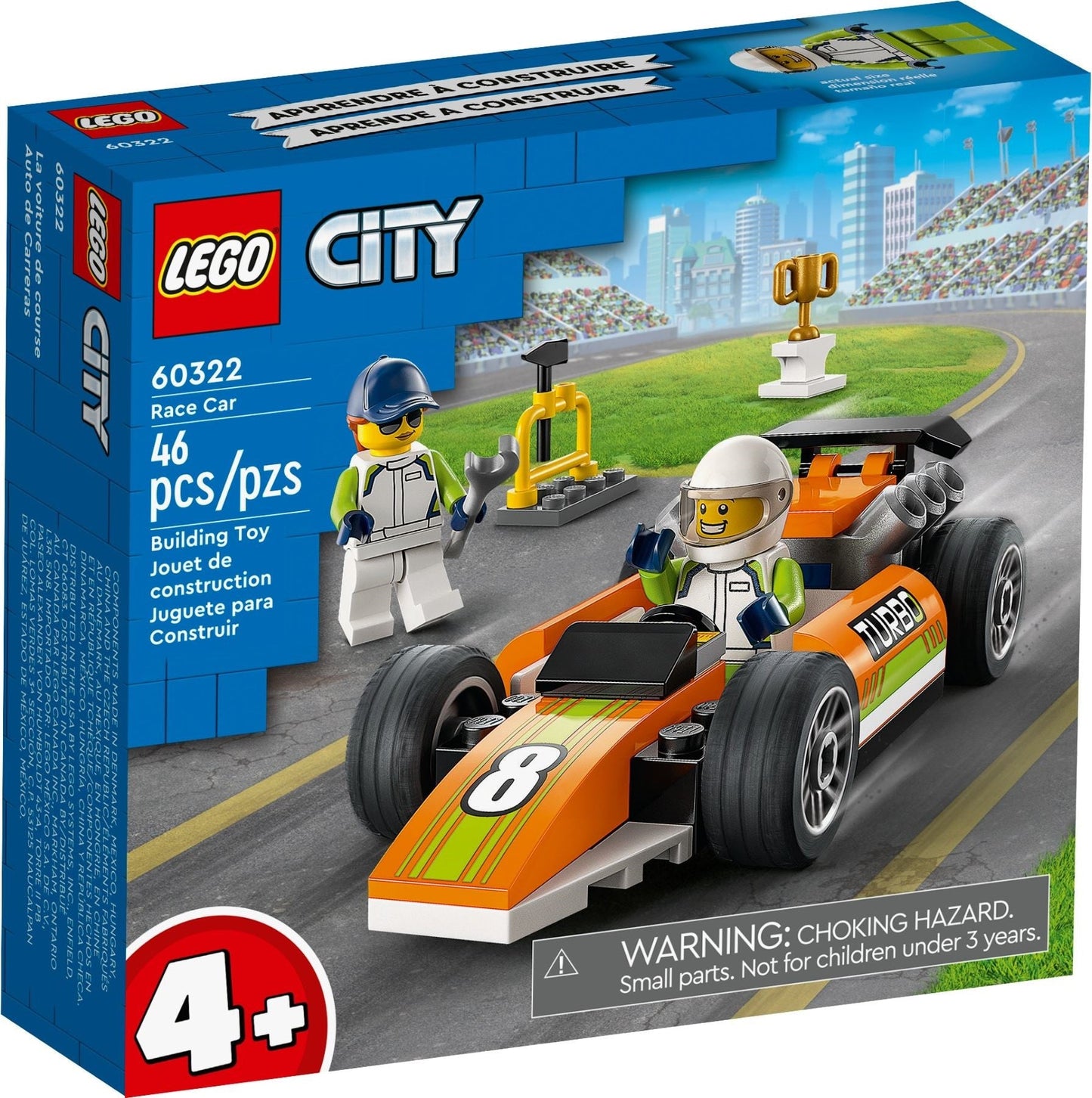 LEGO 60322 Race Car: F1 Style Toy Car for Kids 4+