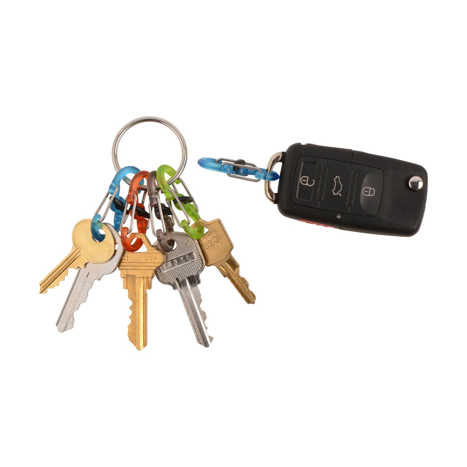 Nite Ize S-Biner Locker Key Ring, 62 x 42mm, Stainless Steel with MicroLocks