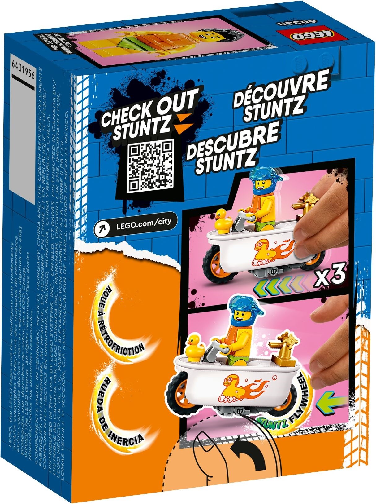 LEGO 60333 Bathtub Stunt Bike: Flywheel Motorcycle Toy