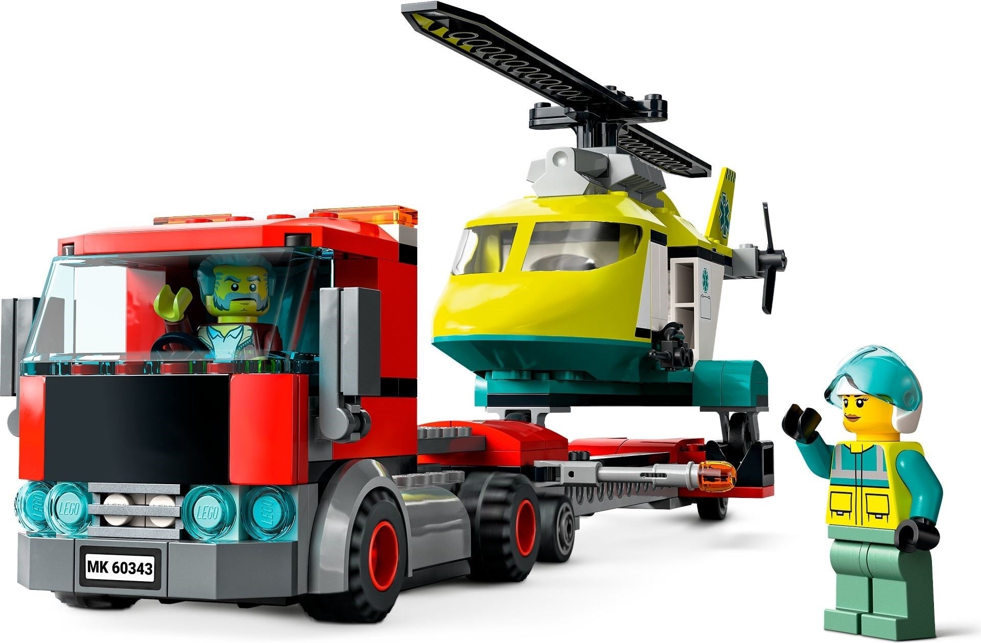 LEGO City Series 60343 Rescue Helicopter Transport- Auzzi Store
