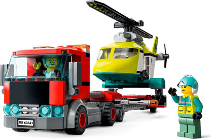 LEGO City Series 60343 Rescue Helicopter Transport- Auzzi Store