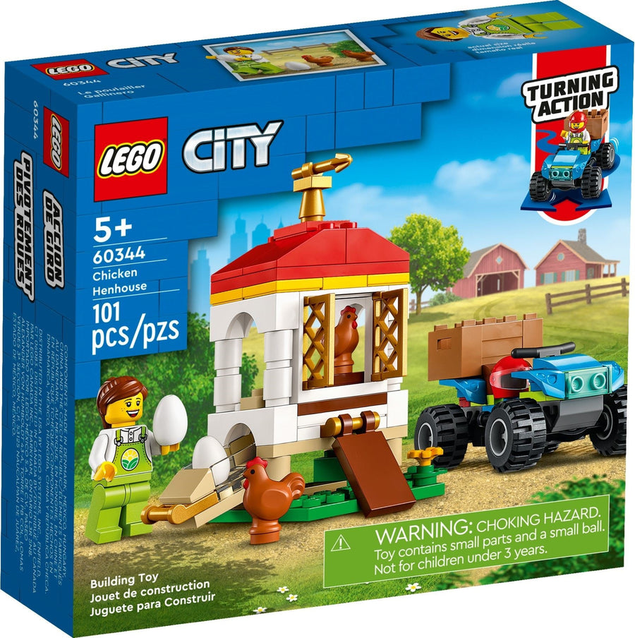 LEGO 60344 Chicken Henhouse Set - City Farm Animal Toy - SuperSaverAU - view 1