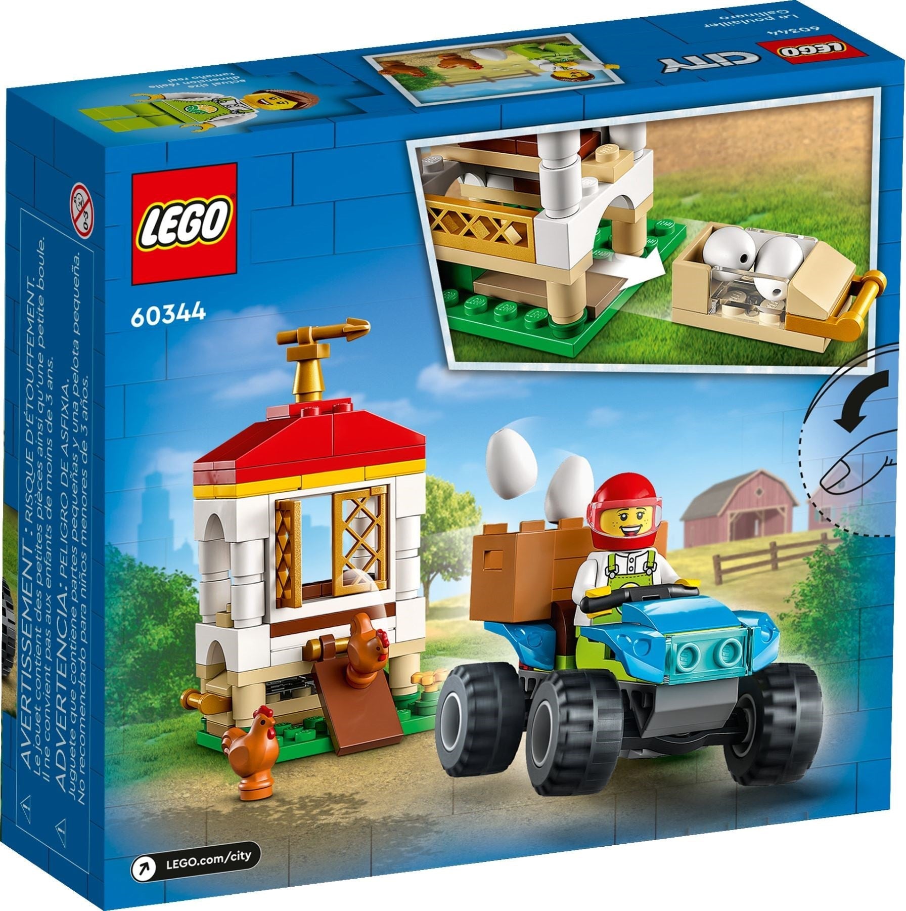 LEGO 60344 Chicken Henhouse Set - City Farm Animal Toy - SuperSaverAU - view 7