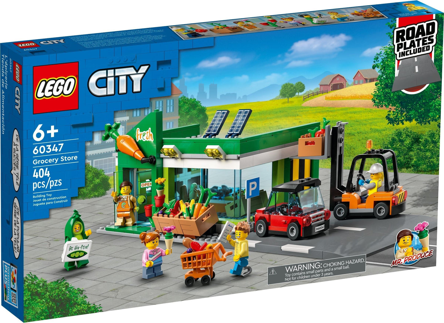 LEGO 60347 City Grocery Store Playset with EV & Forklift