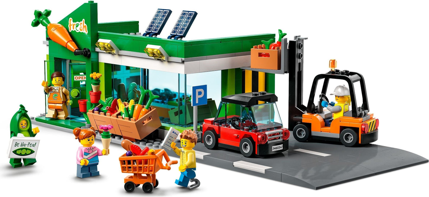 LEGO 60347 City Grocery Store Playset with EV & Forklift