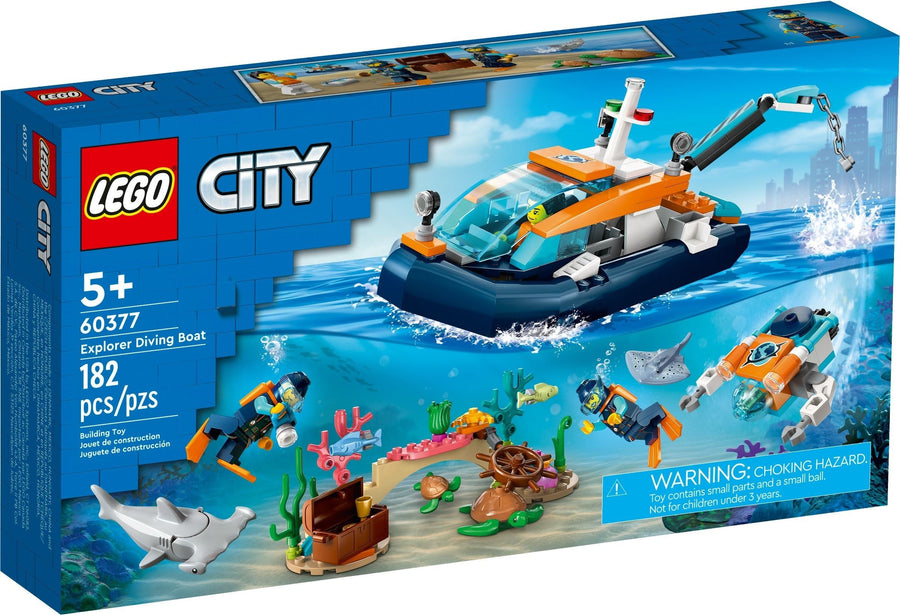 LEGO 60377 Explorer Diving Boat – Ocean Adventure Playset - SuperSaverAU - view 1