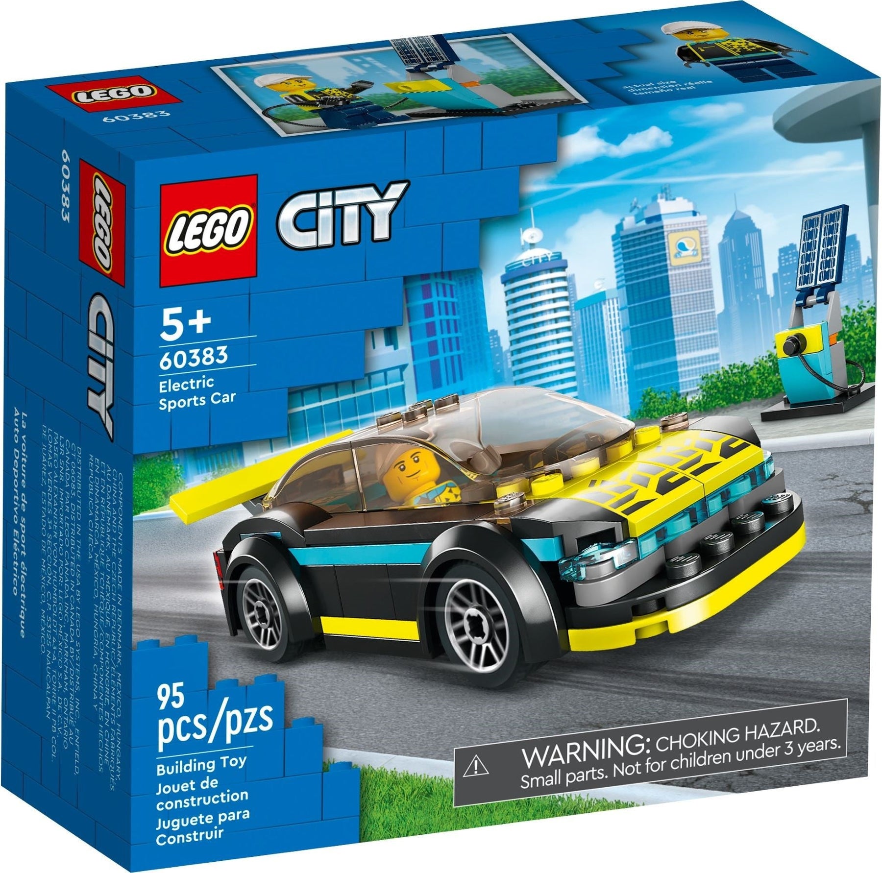 LEGO 60383 Electric Sports Car – Futuristic Racing Playset for Kids - SuperSaverAU - view 1
