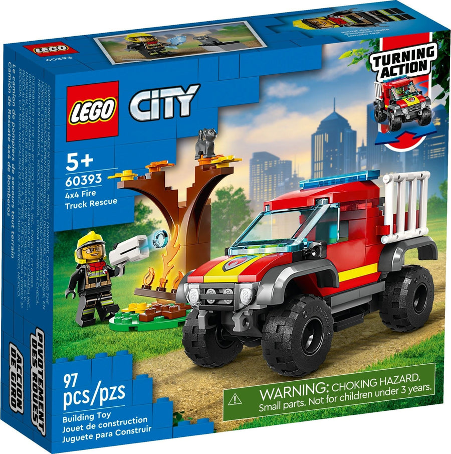 LEGO 60393 4x4 Fire Truck Rescue – Action-Packed Firefighting Playset for Kids - SuperSaverAU - view 1