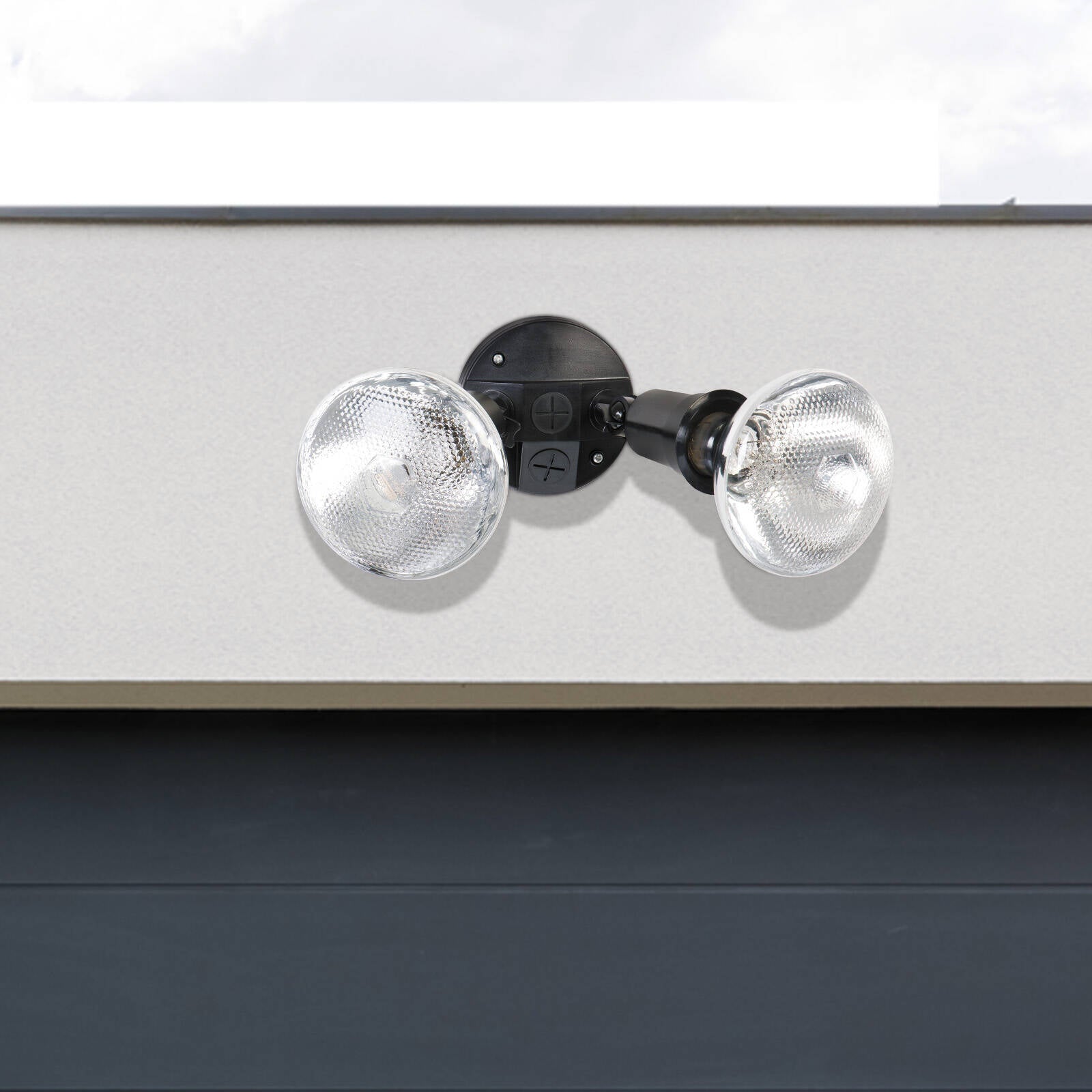 Arlec Compact Twin Security Flood Light FL011, Weatherproof Outdoor Floodlight, Black