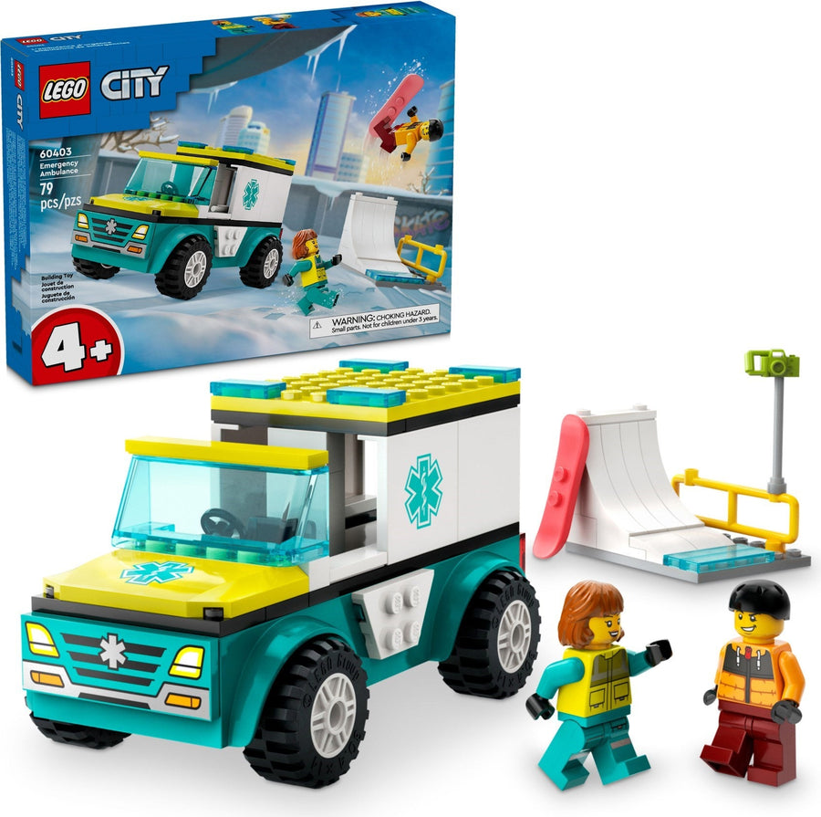 LEGO City 60402 Emergency Ambulance and Snowboarder - SuperSaverAU - view 1