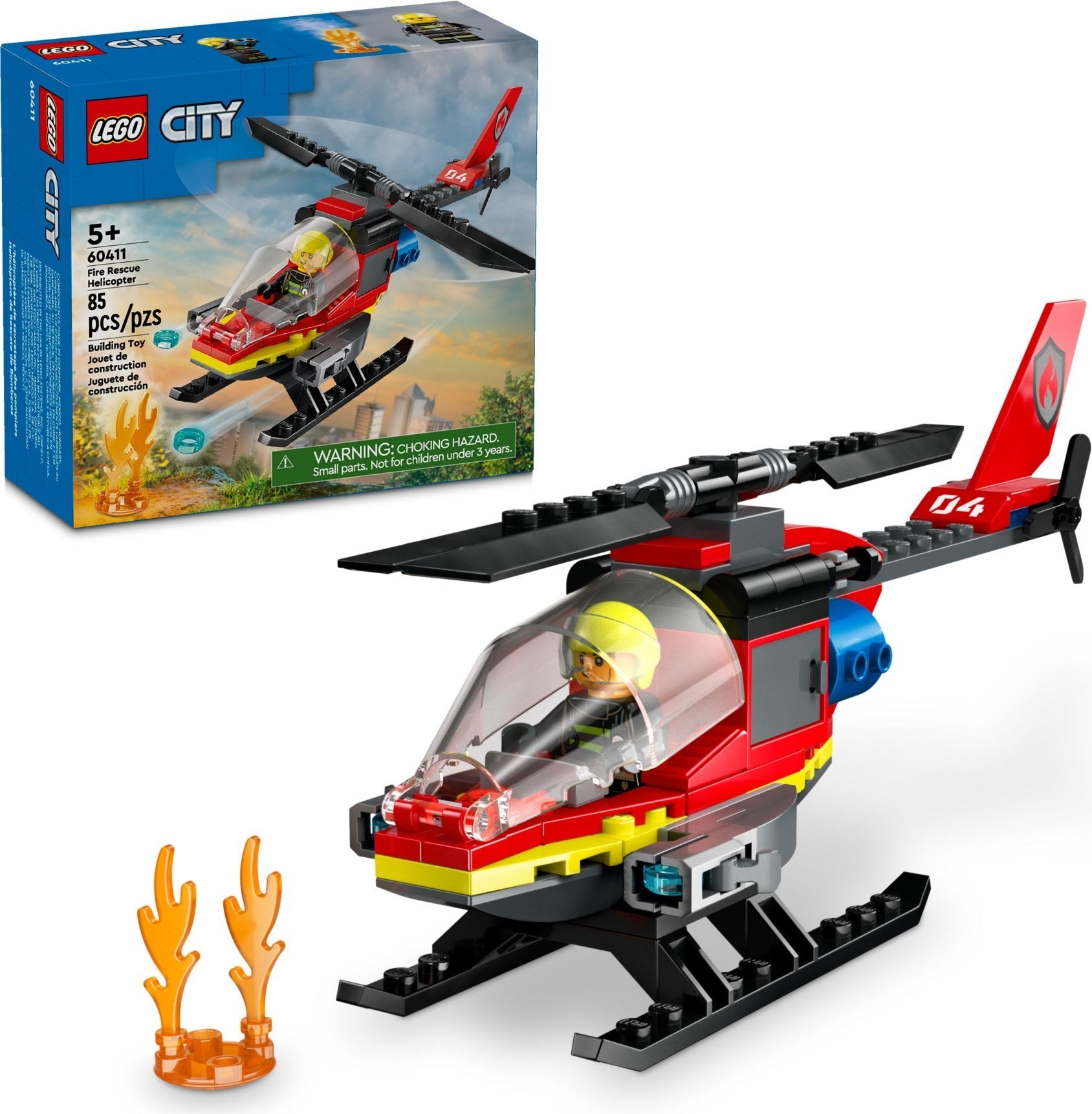 LEGO City 60411 Fire Rescue Helicopter - SuperSaverAU - view 1