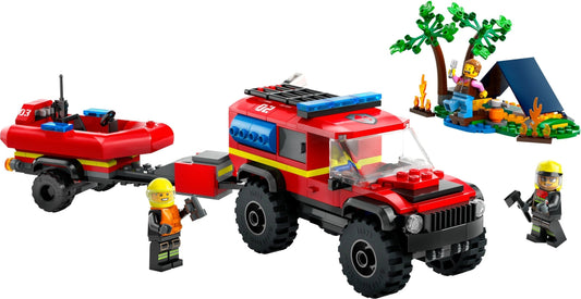 LEGO City Series 60412 4x4 Fire Truck with Rescue Boat- Auzzi Store