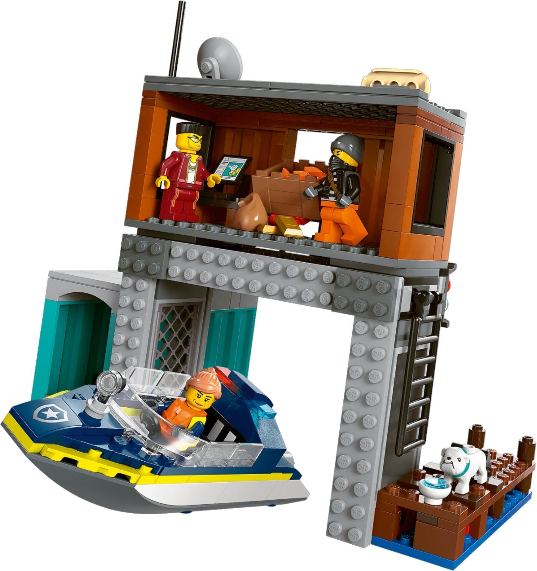 LEGO City Police Speedboat and Crooks Hideout 60417 - SuperSaverAU - view 2