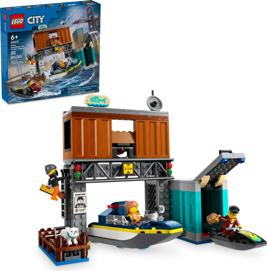 LEGO City Police Speedboat and Crooks Hideout 60417 - SuperSaverAU - view 1