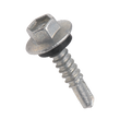 Buildex 12G x 25mm Class 4 Metal Cladding Hex Head TEKS Screws with Seal, 10 Pack