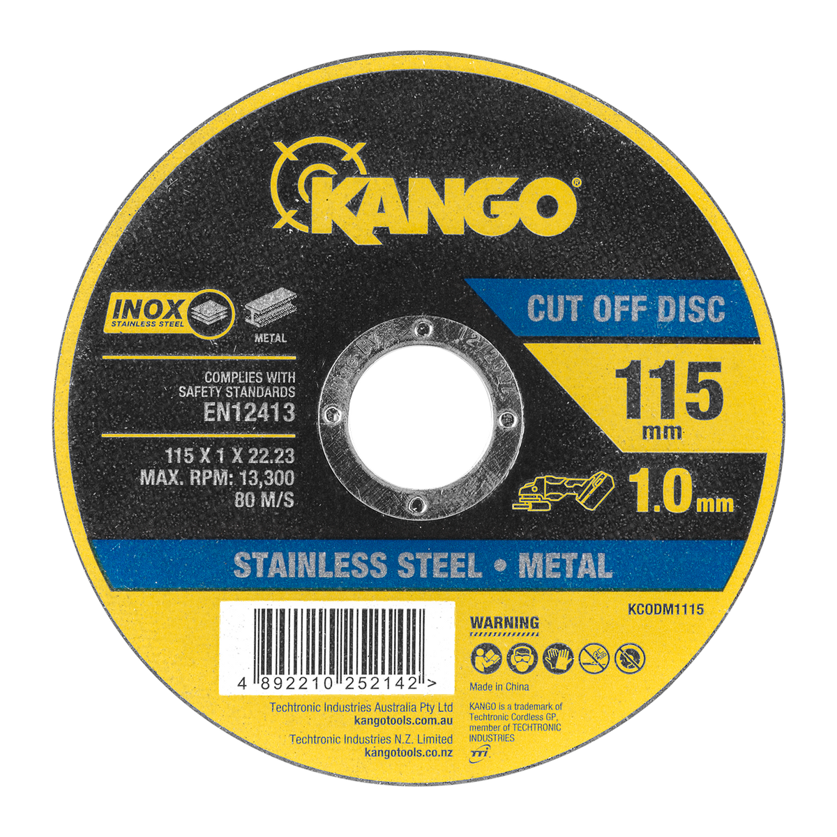 Kango 115mm Metal Cut Off Disc - Inox-Free - Fast Cutting - 1mm Thickness - SuperSaverAU - view 1
