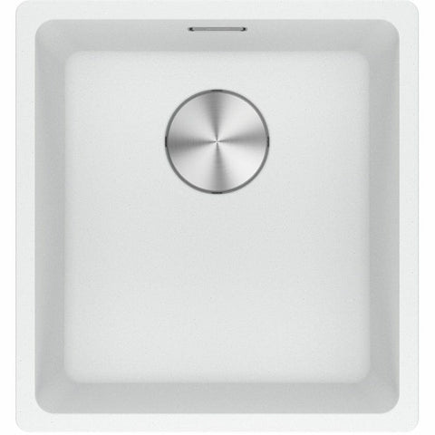 Franke Maris 370mm Single Bowl Flush Mount Sink - Polar White, Extension Drainer - MRG210-37PW-FPC