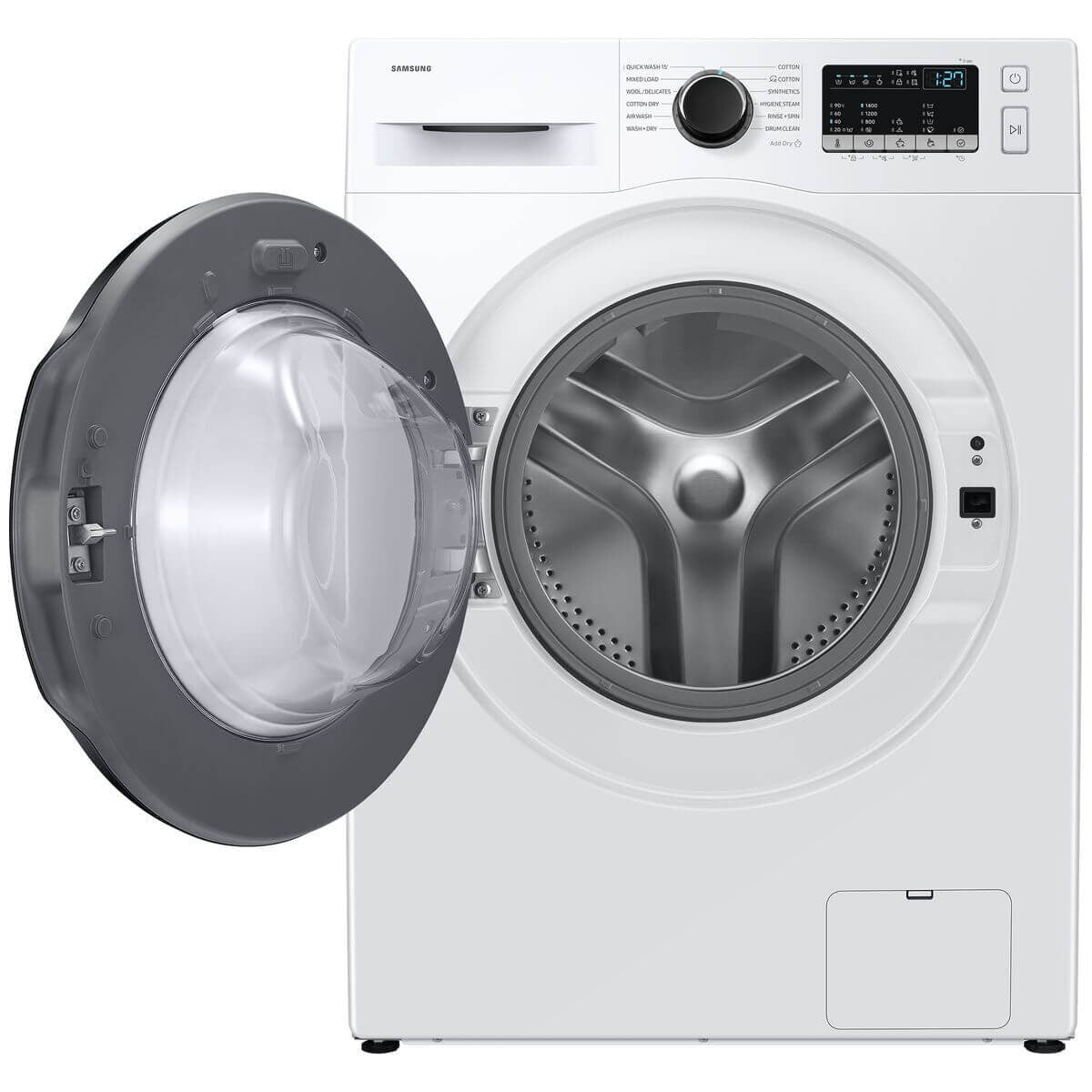 Samsung 9kg/6kg Washer Dryer Combo - Hygiene Steam, Air Wash, 1400rpm Spin, White - WD90HG4U04BE