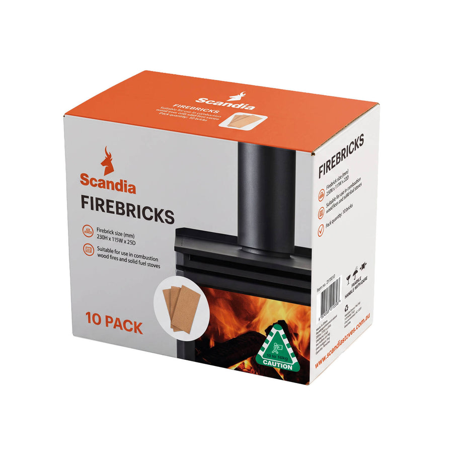 Scandia 1 Inch Firebricks 10 Pack High Alumina Silica Trimmable Fire Bricks