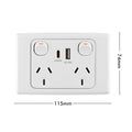 DETA 6000 Double Power Point with USB-A & USB-C PD20W Fast Charging White Indoor