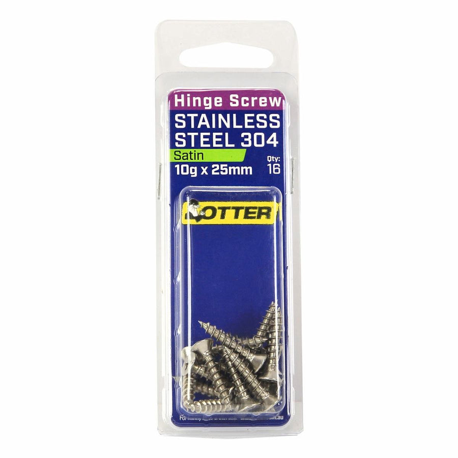 Otter 10 x 25mm Satin Stainless Steel 304 Hinge Screws 16 Pack - SuperSaverAU - view 1