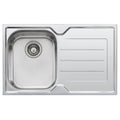 Oliveri Flinders Single Bowl Topmount Sink with Right Hand Drainer - 770mm Stainless Steel - FL121-NTH