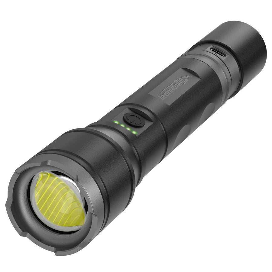 IronHorse 1100lm Hybrid Dual Power Aluminium Torch Flashlight Rechargeable AT02490