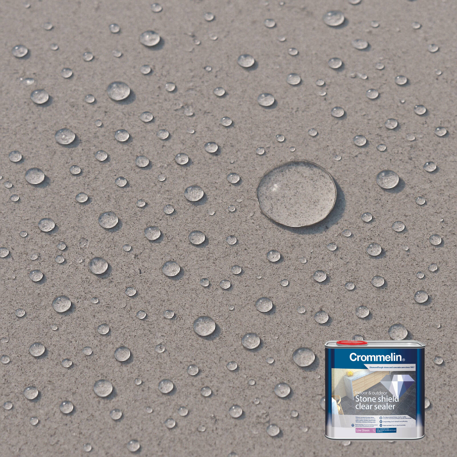 Crommelin DiamondTough Stone Shield Clear Sealer 3L - Waterborne Indoor & Outdoor