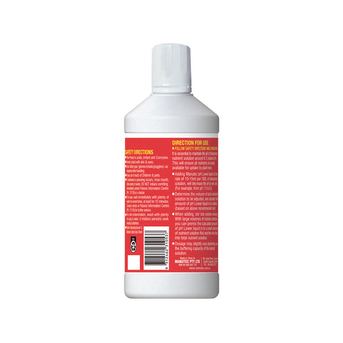 Manutec 600ml Hydroponic pH Lower Acidifying Solution