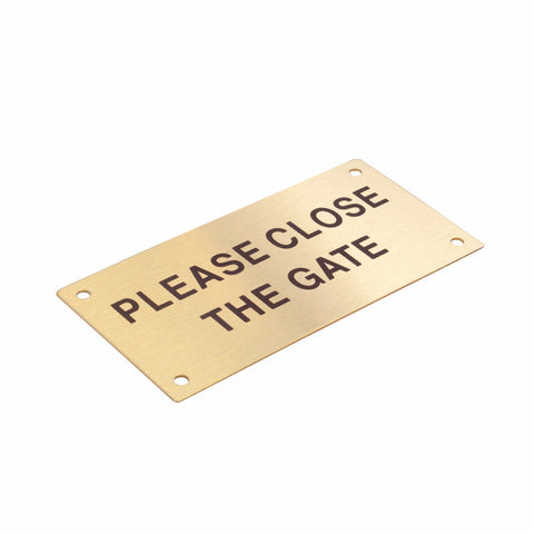 Sandleford Brass Please Close The Gate Sign 95 x 47mm - Weather Resistant