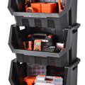 Tactix Heavy Duty Stackable Storage Bin 60L Plastic Organiser - SuperSaverAU - view 3