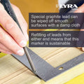 Lyra Carpenters Pencil - 2B - Stainless Steel - All Surface Use - SuperSaverAU - view 3