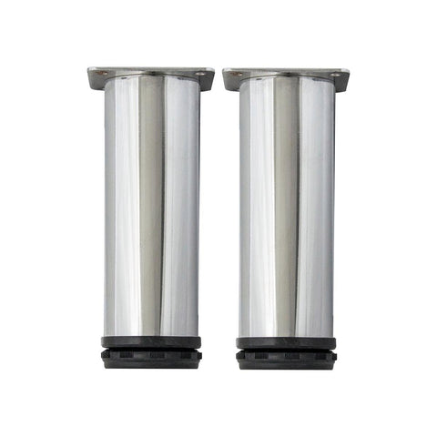 Kaboodle Chrome Cylinder Cabinet Leg 2 Pack - Height Adjustable - 50mm x 150mm - SuperSaverAU - view 1