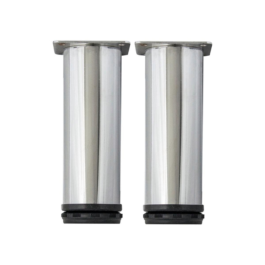 Kaboodle Chrome Cylinder Cabinet Leg 2 Pack - Height Adjustable - 50mm x 150mm - SuperSaverAU - view 1
