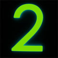 Sandleford 90mm Glow In Dark Acrylic House Number 2 - Strong Adhesive - SuperSaverAU - view 2