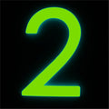Sandleford 90mm Glow In The Dark Acrylic House Number 2 - Weather Resistant